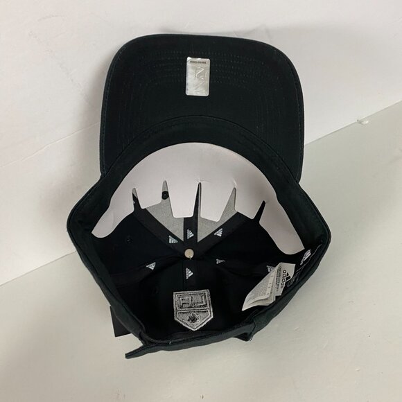 NWT Los Angeles Kings Hat Adidas Strapback Silver Black Big Logo Block Letters - Picture 7 of 11